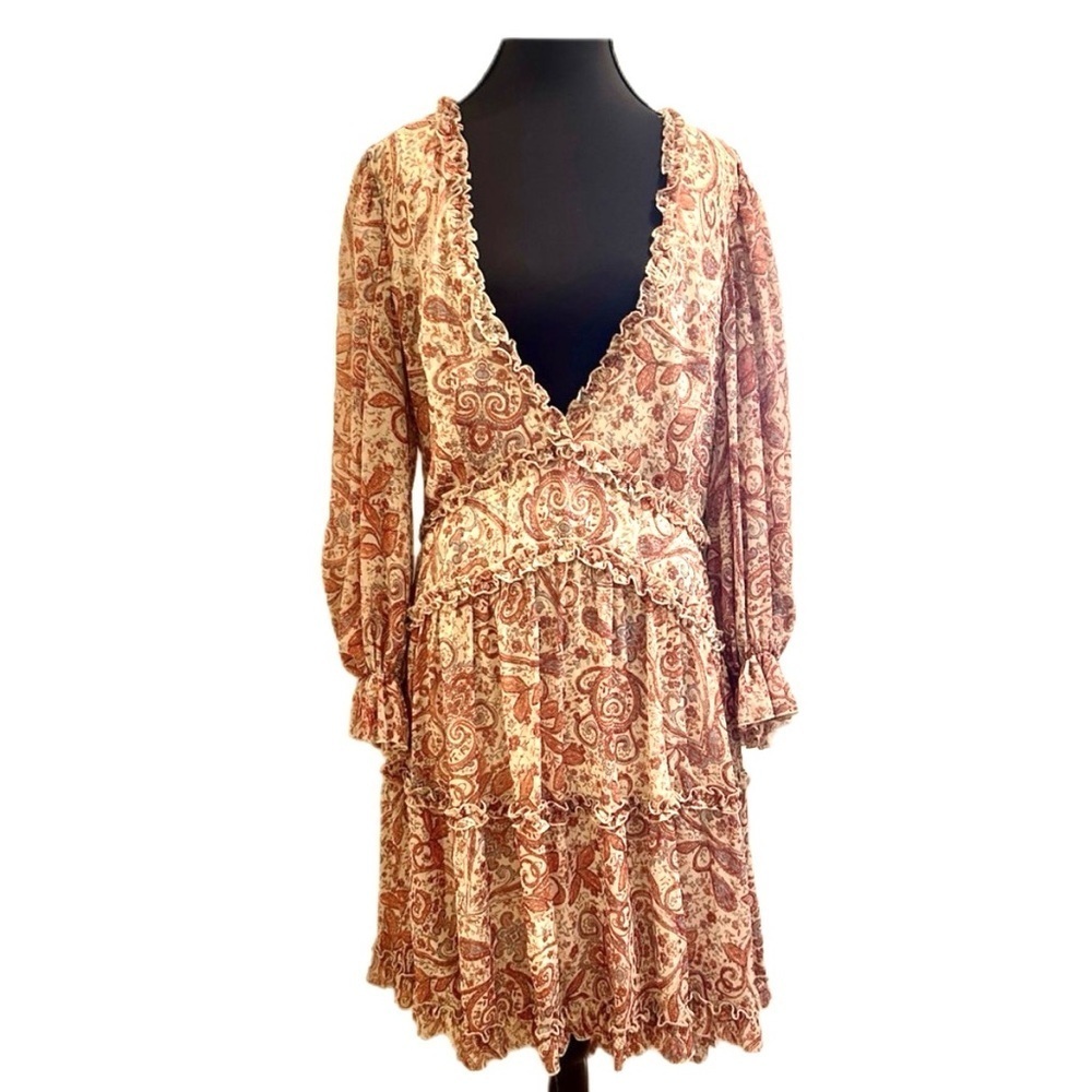 Venus Floral Paisley V-Neck Dress, Size 18